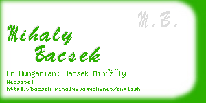 mihaly bacsek business card